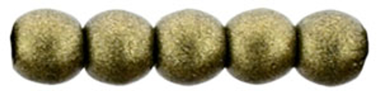 2mm Metallic Suede Gold Druk Beads (100 Beads)