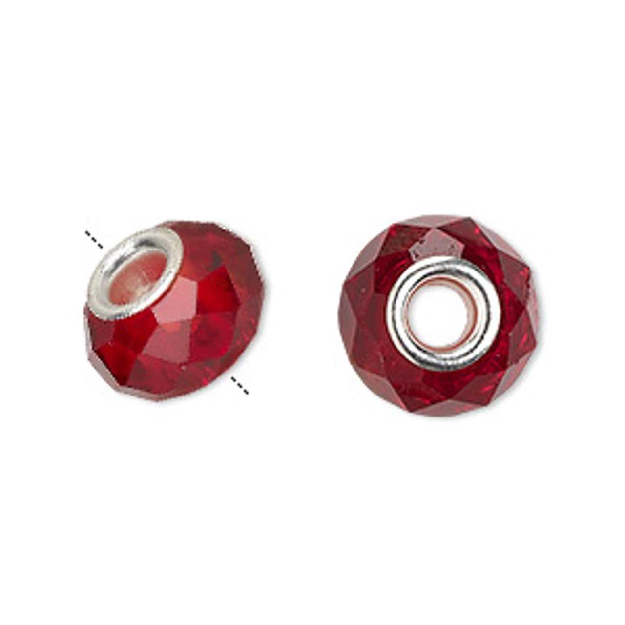 Red, 13x9mm-14x10mm faceted rondelle (2pk)