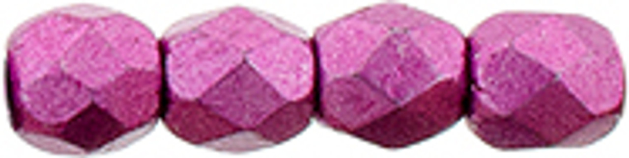 3mm Pink Yarrow Fire Polish Beads (50 Beads)