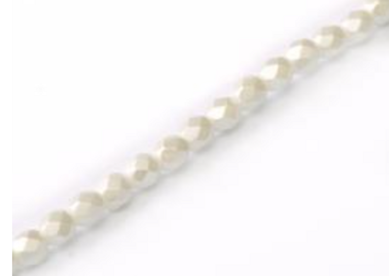 3mm Pastel White Fire Polish Beads