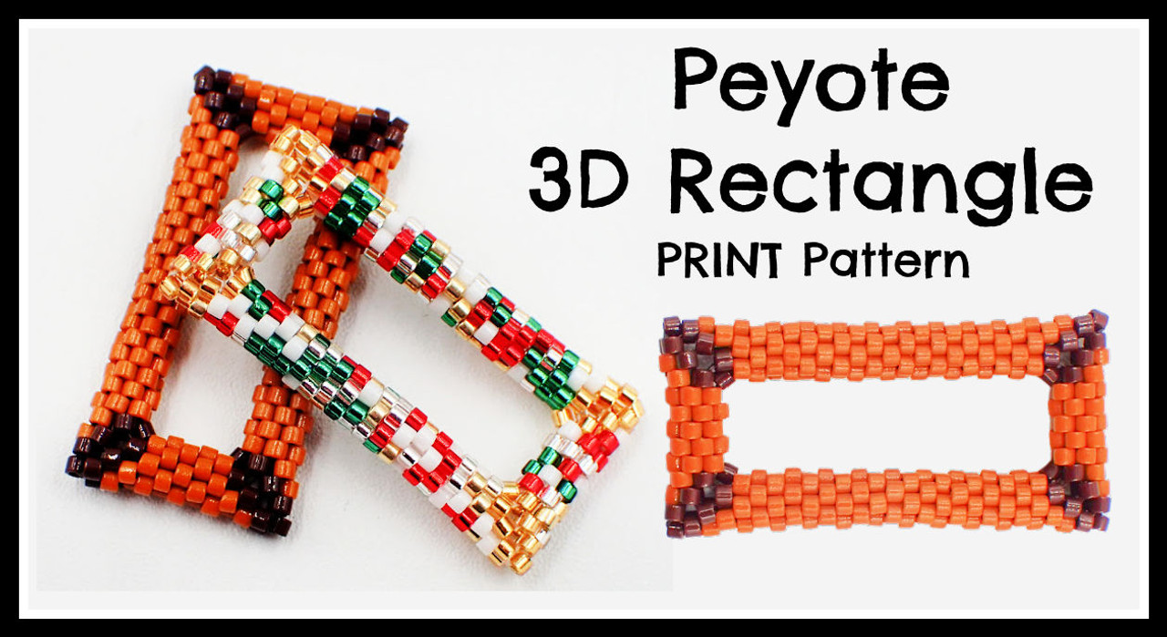 Peyote 3D Rectangle PRINTED Pattern - printed and mailed to your home