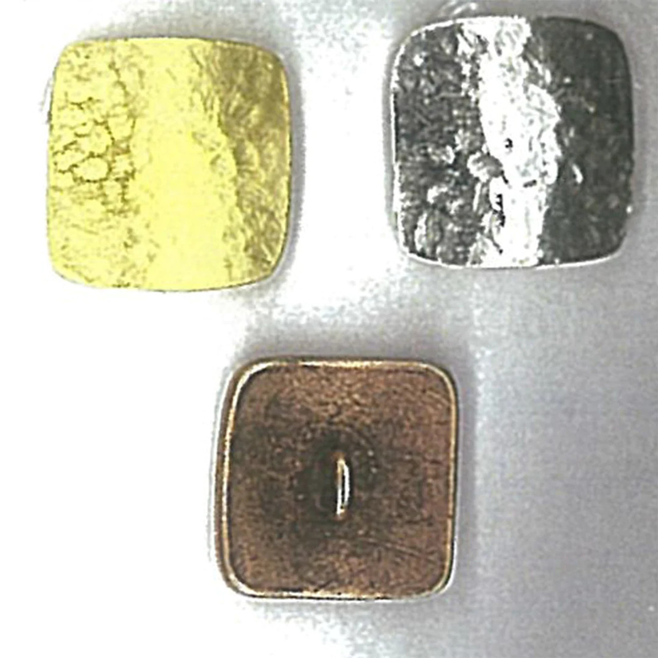 16mm Silver Textured square button closure (1 button)