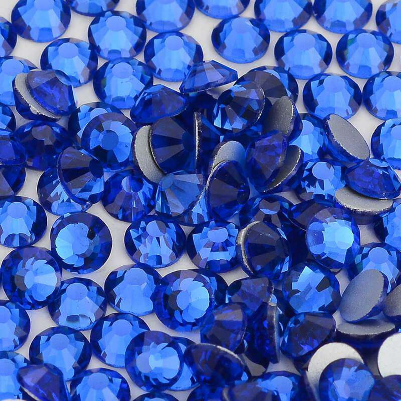 SS34 Sapphire Glass Flat Back Rhinestones (12pk)