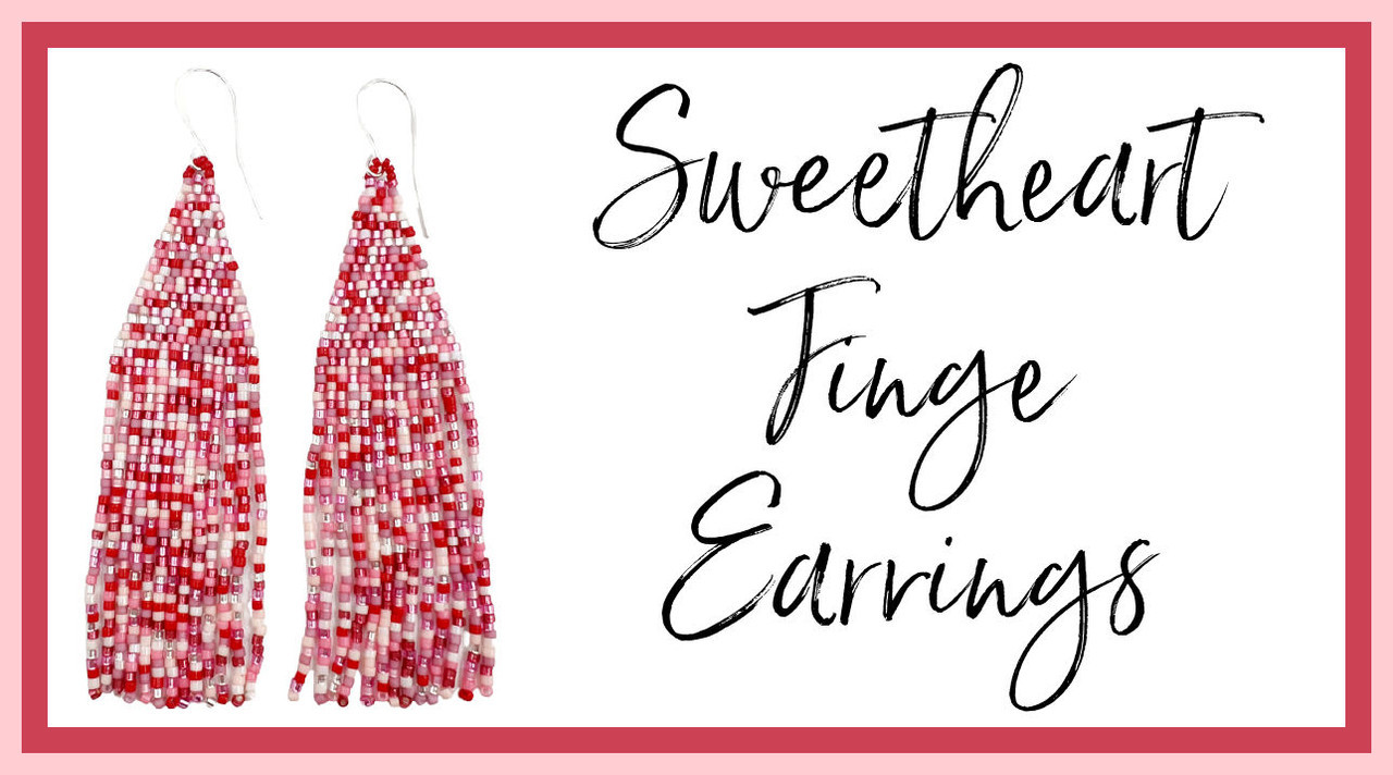 Sweetheart Fringe Earrings PRINTED Pattern