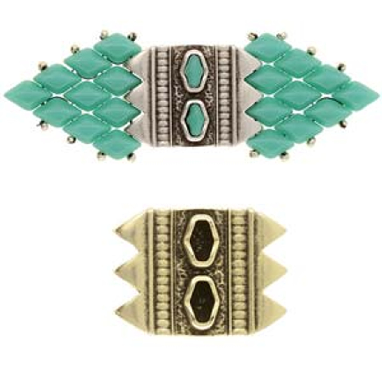 MANTRAKIA III - CONNECTOR GEMDUO ANT BRASS ( 1 piece)