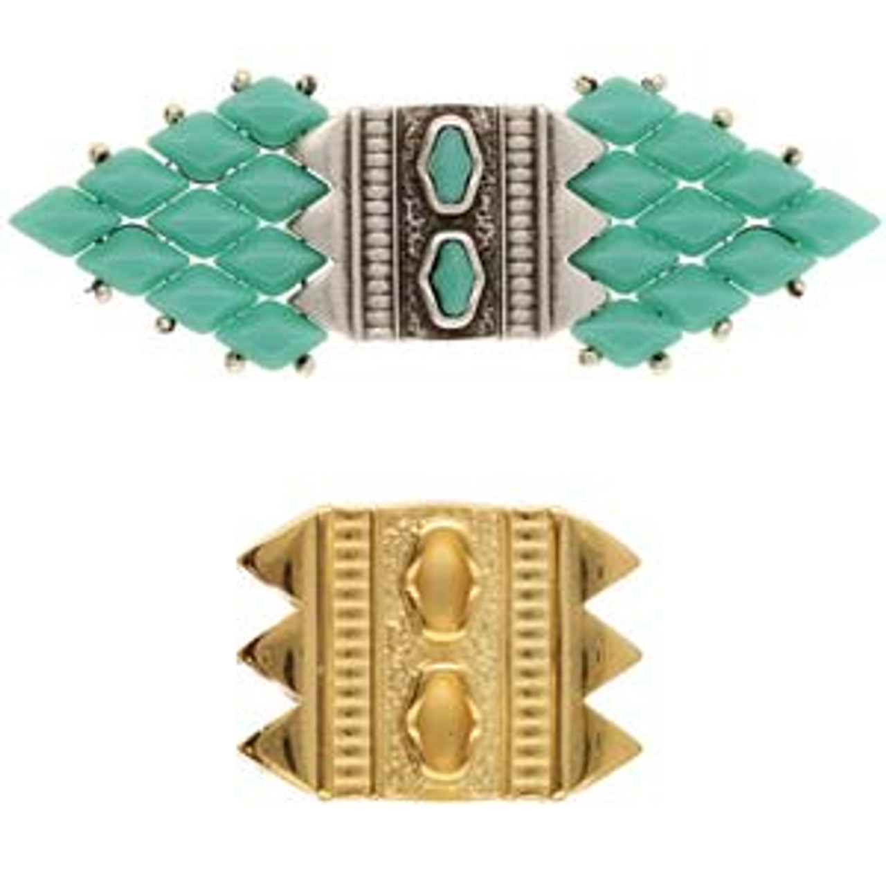 MANTRAKIA III - CONNECTOR GEMDUO GOLD PLATED ( 1 piece)