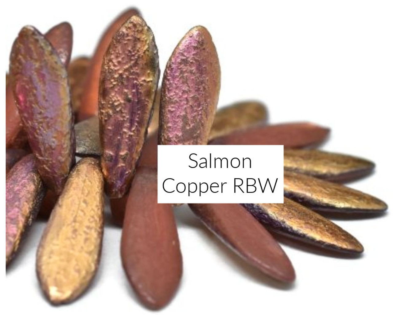 5x16mm Salmon Copper RBW Dagger Beads (10pk) #0348 5x16mm Salmon Copper RBW Dagger Beads (10pk) #0348