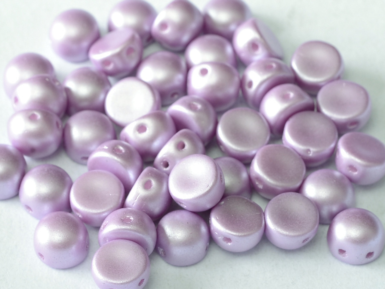 6mm Two Hole Cabochon Pastel Light Rose (20 Pieces) 25011