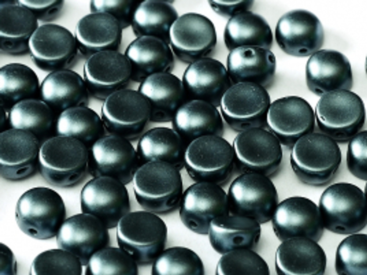 6mm Two Hole Dark Grey Cabochon(20 Pieces)