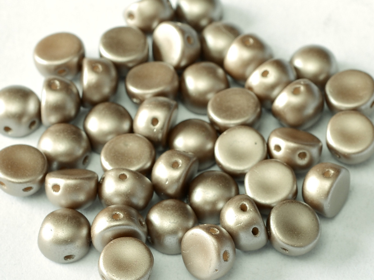 6mm Two Hole Pastel Light Brown Cabochon(20 Pieces)