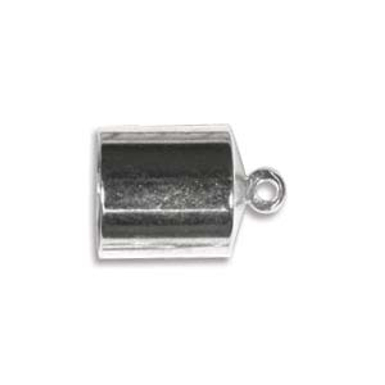 9x12.5mm 8mm Barrel End Caps (2pk) Silver Plated