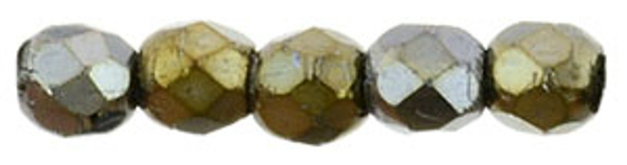 2mm Brown Iris Fire Polish Beads (50pc)