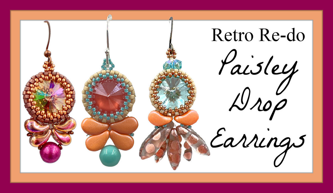 Paisley Drop Earring PRINTED Pattern - Printed and mailed to your home