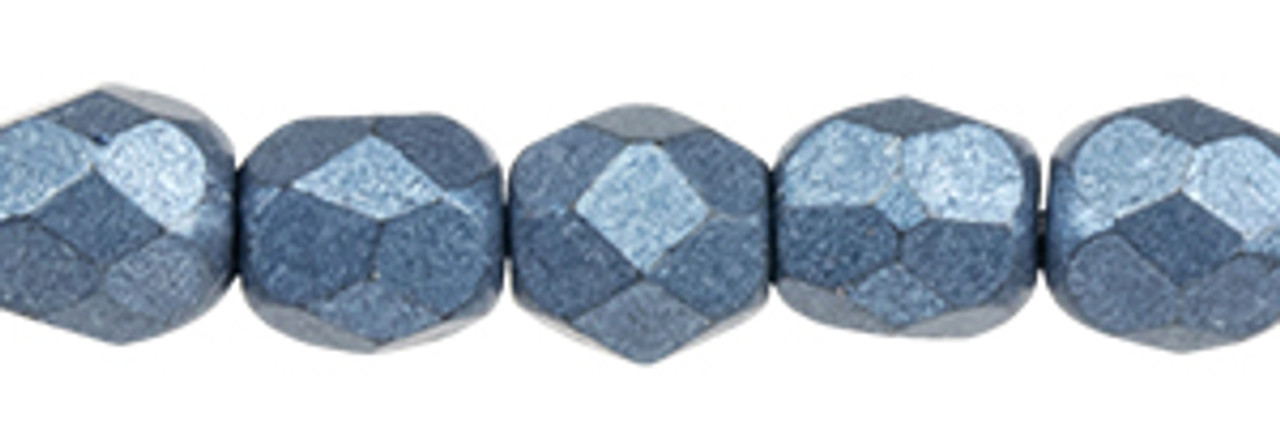2mm Saturated Metallic Bluestone Polish Beads (50 beads)