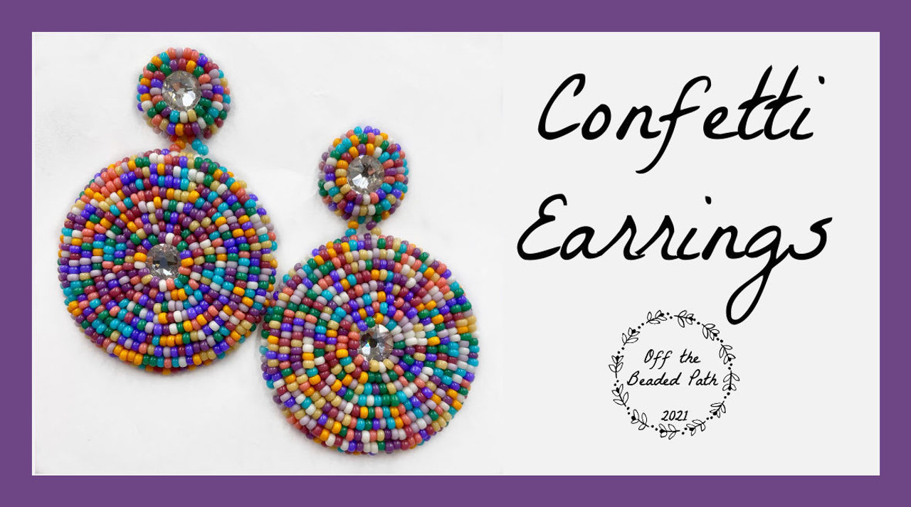 Confetti Earrings PRINTED PATTERN - Mailed to your home