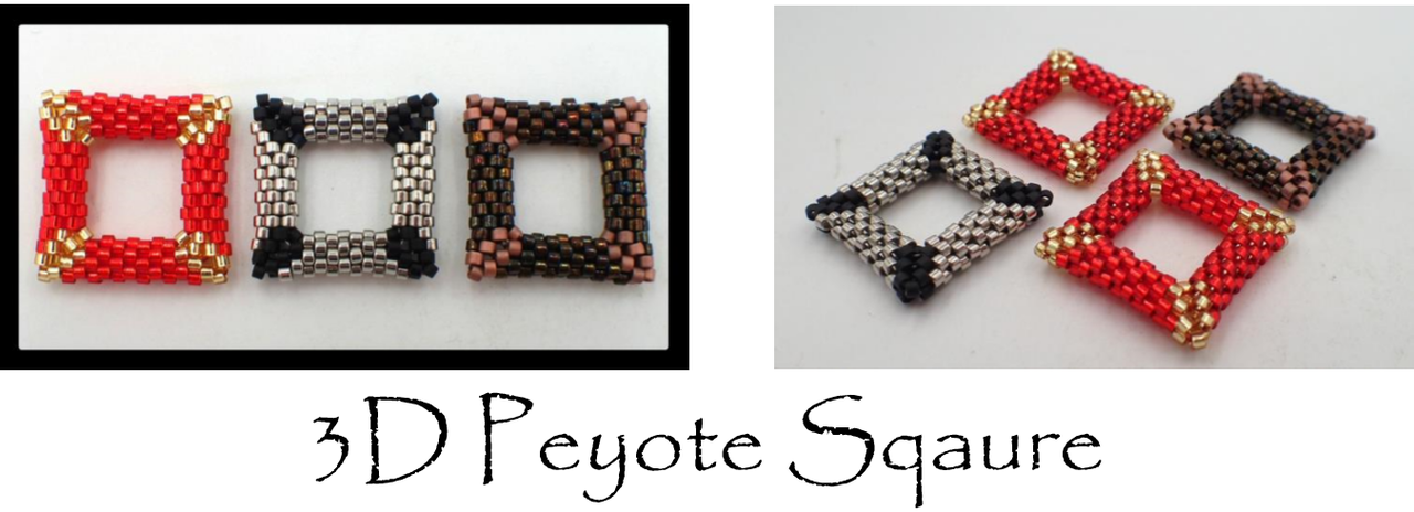 3D Peyote Square Tutorial PRINTED PATTERN - Mailed to your home