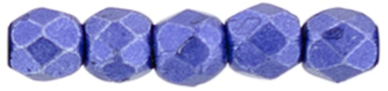 2mm Metallic Super Violet Fire Polish Beads  50pk