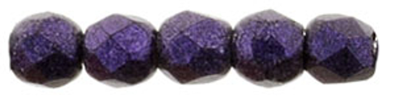 2mm Metallic Suede Purple Fire Polish Beads 50pk