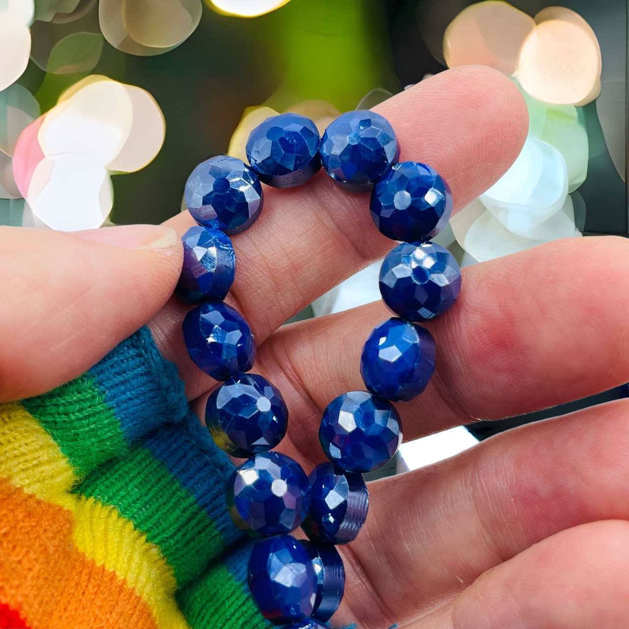 10mm Cobalt Blue Faceted Coin Beads (20 Beads)