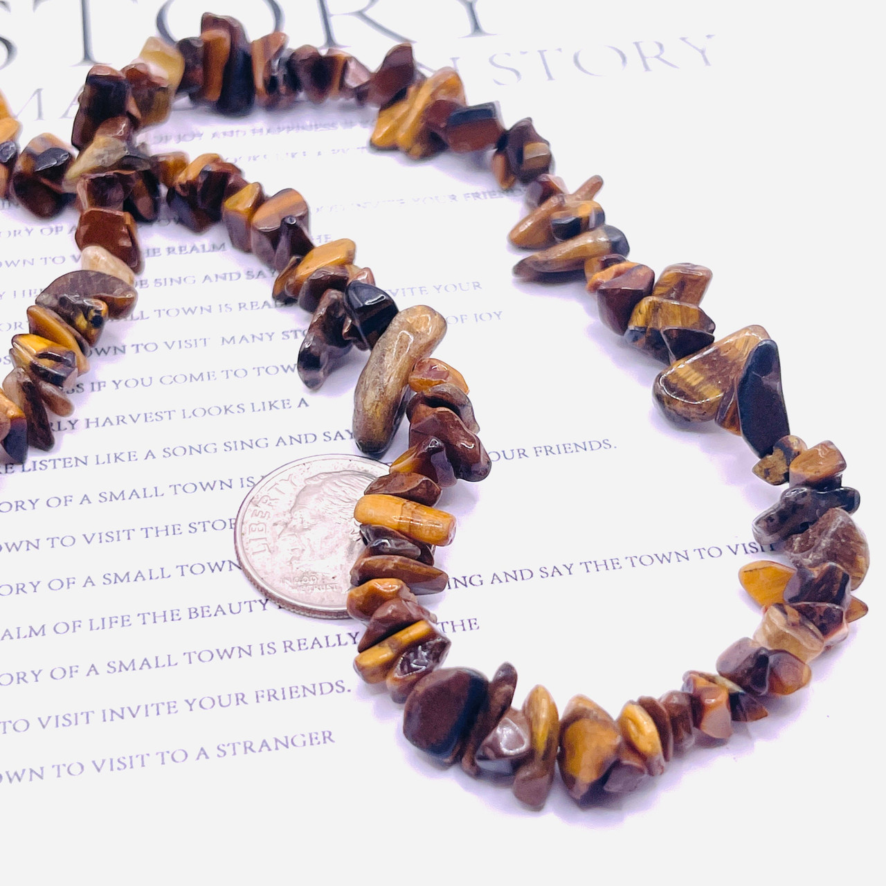 8x5mm Tiger Eye Chips (30 inch strand)