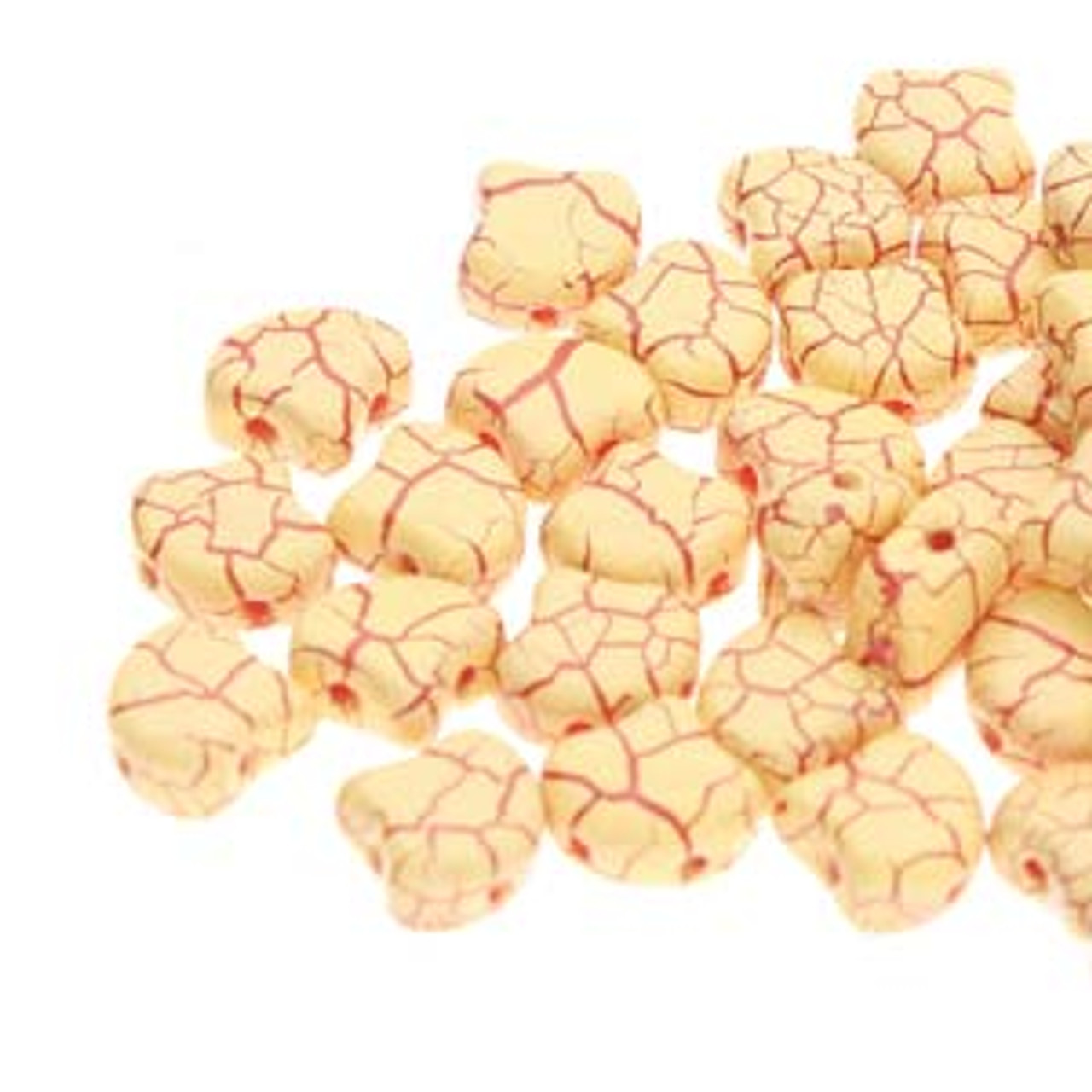 7.5x7.5mm Ionic Light Yellow Dark Red Ginko Beads (8g)