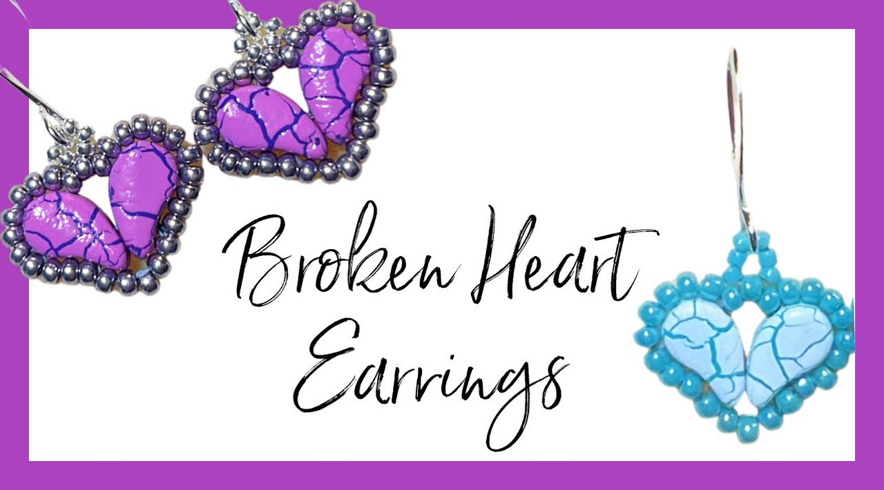 Broken Heart Earrings PRINTED Pattern