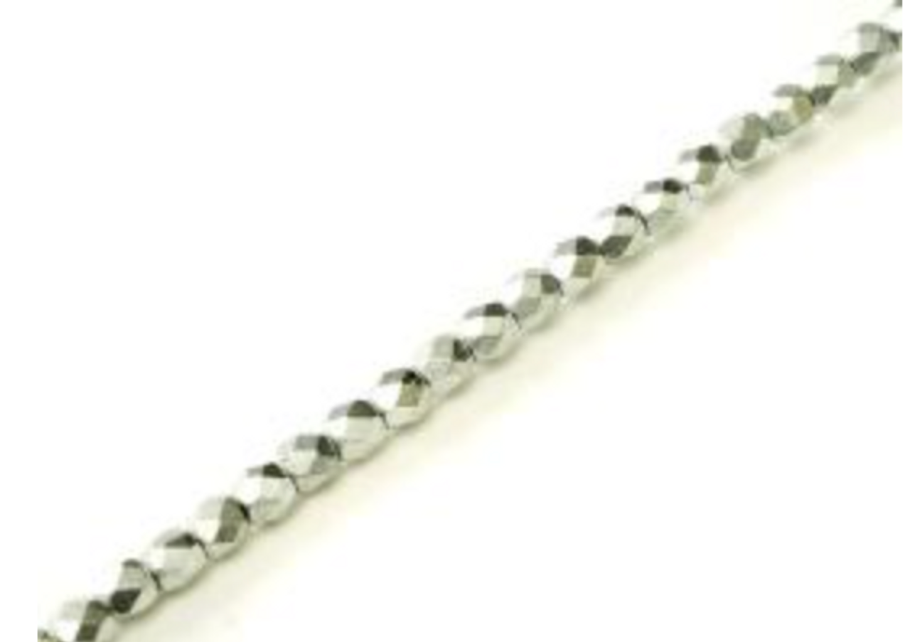 3mm Aluminum Silver Fire Polish Beads 50pk