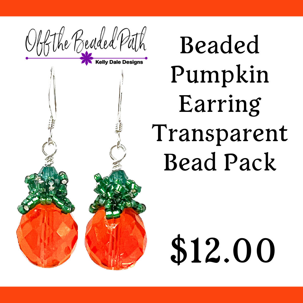 Transparent Beaded Pumpkin Earring Kit
