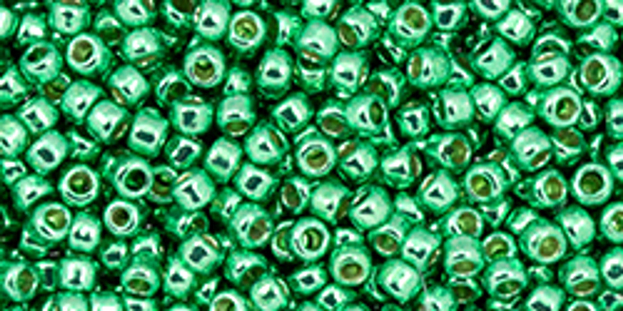 11/0 Permafinish Galvanized Spring Green Toho Seed Beads (20g) 11-PF588