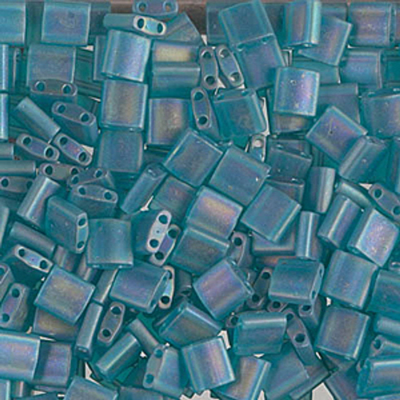 5mm Matte Transparent Teal AB Tila Beads (TL2405FR) 7.2g