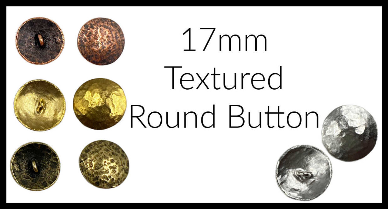 17mm Textured Button Brushed Gold (1 Clasp)