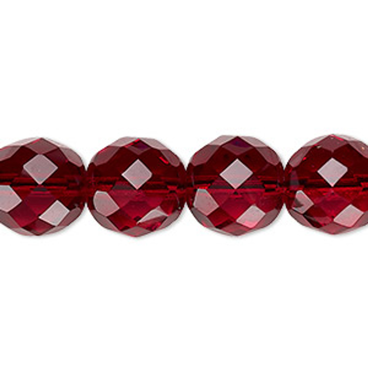 12mm Garnet Red Fire Polish Beads (6pk)