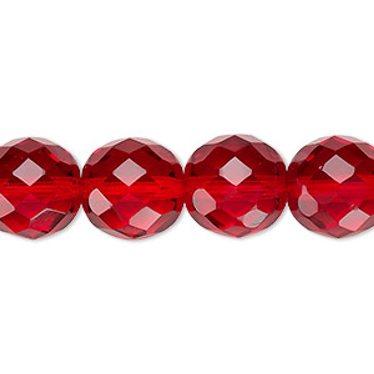 12mm Ruby Red Fire Polish Beads (6pk)