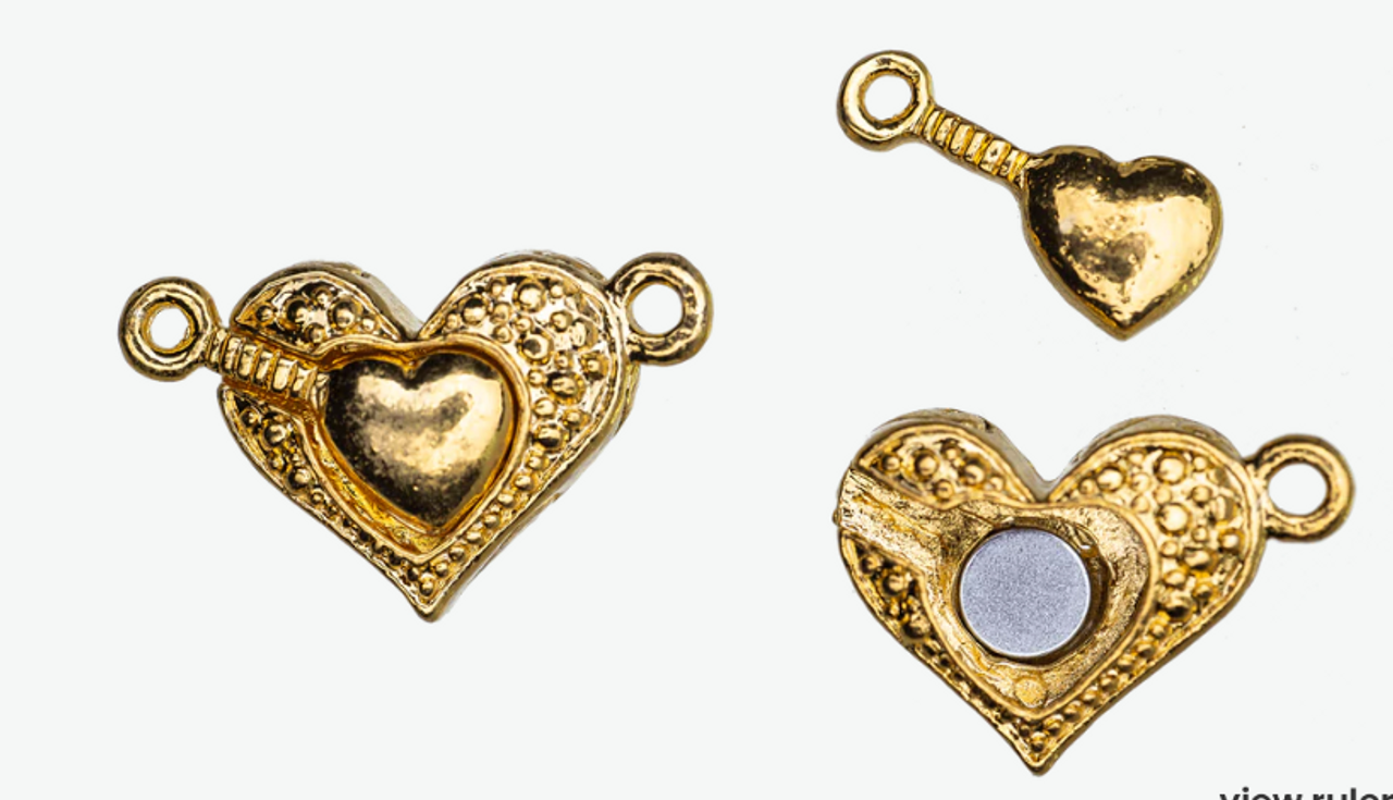 19x11mm Heart Magnetic Clasp (Gold) 1 Clasp