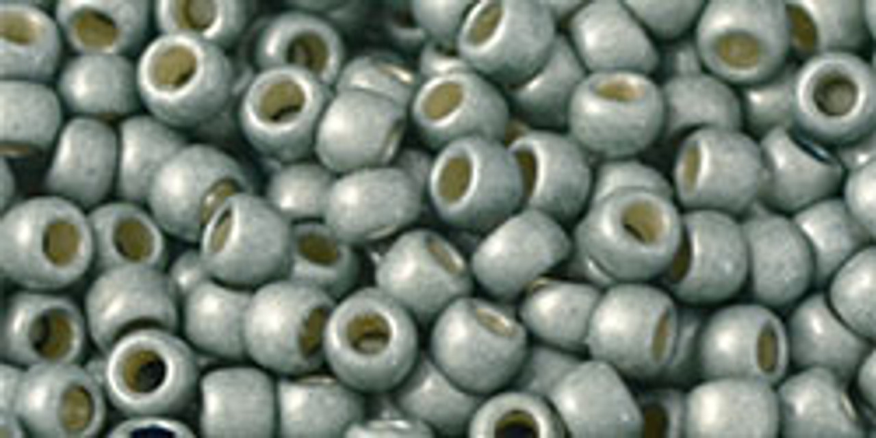 8/0 PermaFinish Frosted Galvanized Blue Slate Toho Seed Beads (20 Grams) 08-PF565F