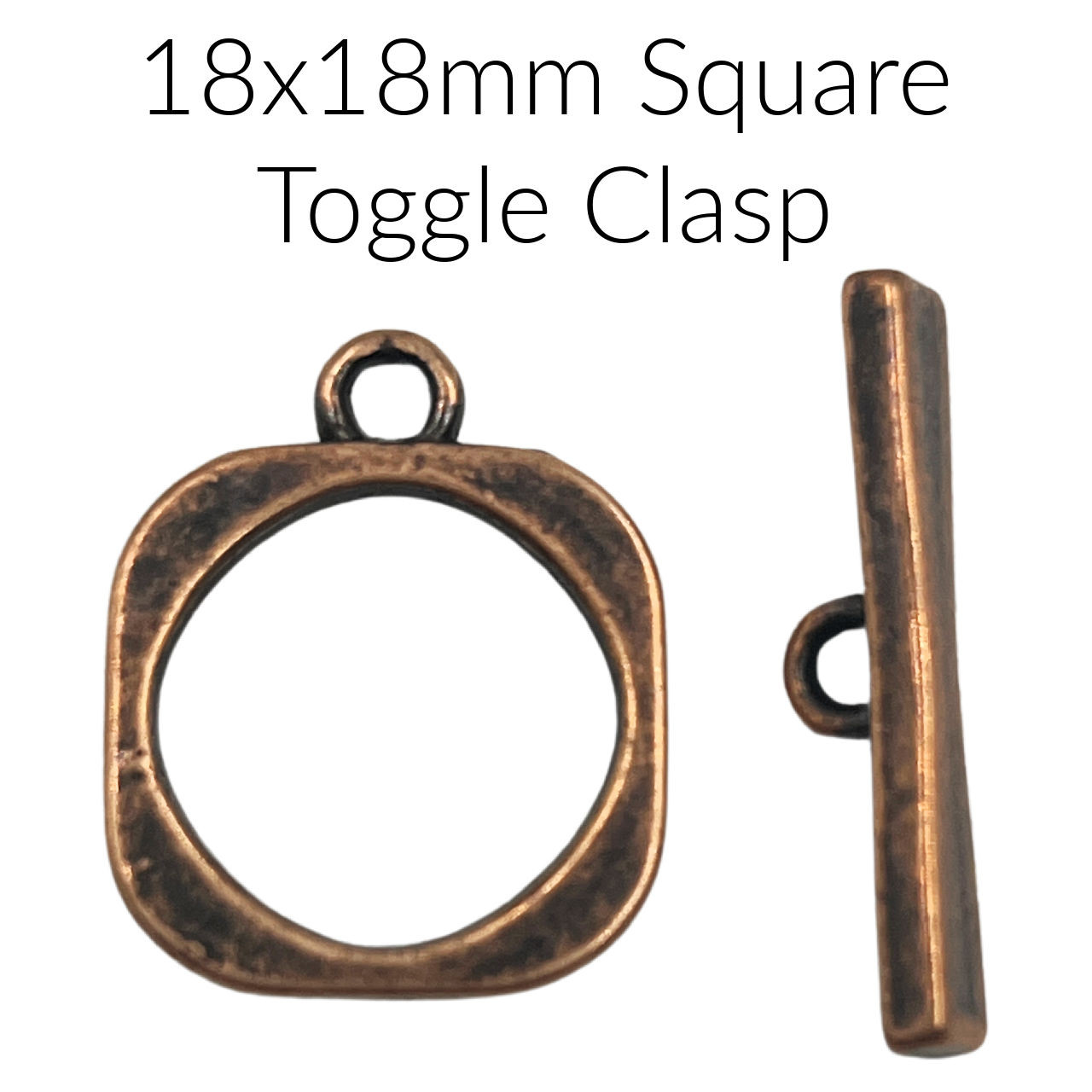 18x18mm Antique Copper Toggle (1 Toggle Clasp)