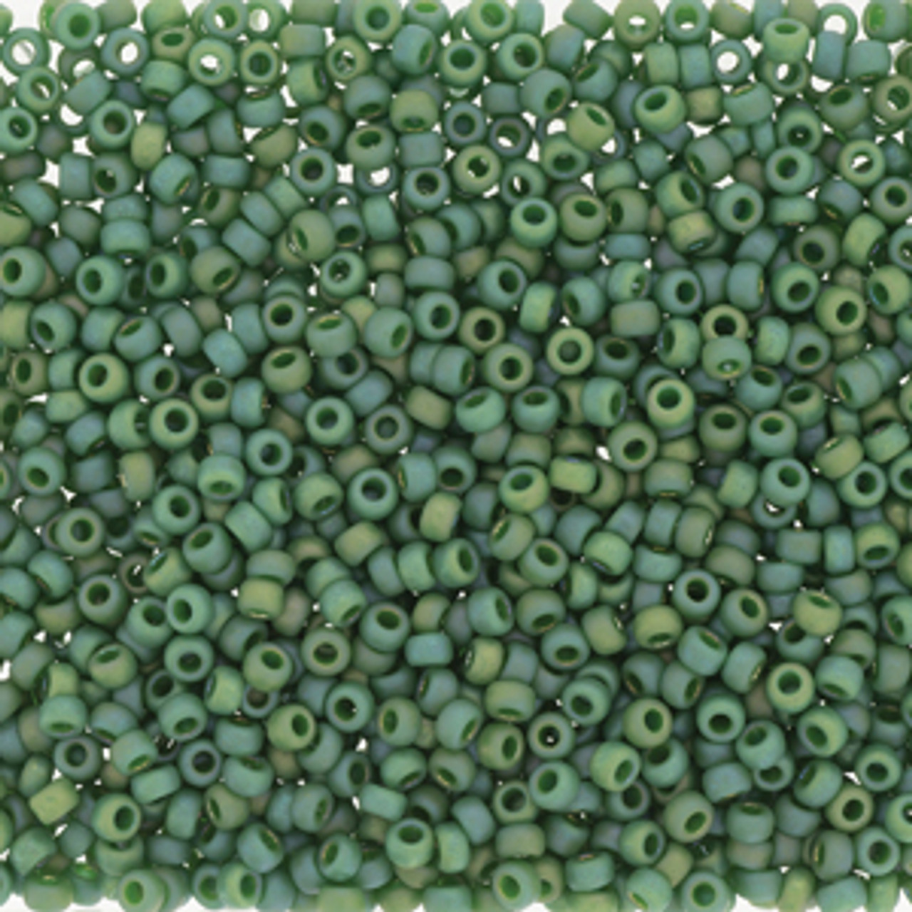 11/0 Frosted Opaque Glazed Rainbow Green Miyuki (11-4699) 7.2g