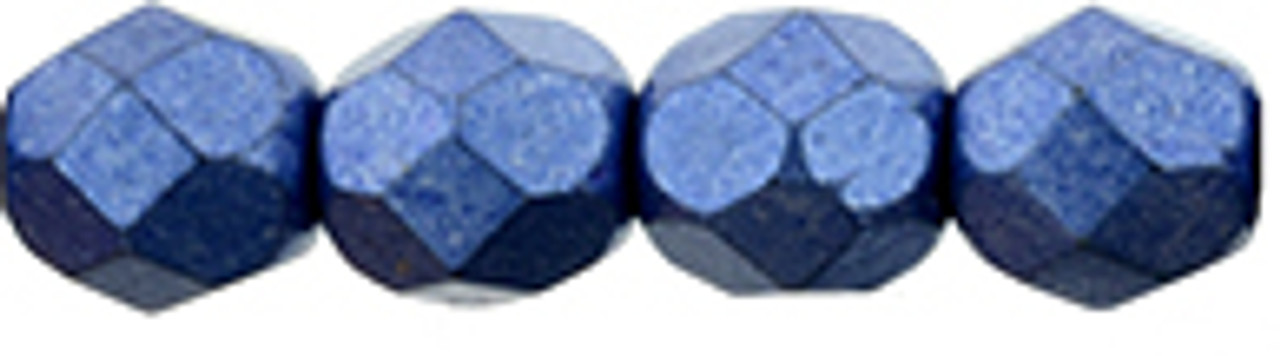 6mm Saturated Metallic Navy Peony Fire Polish Beads (25 Beads)