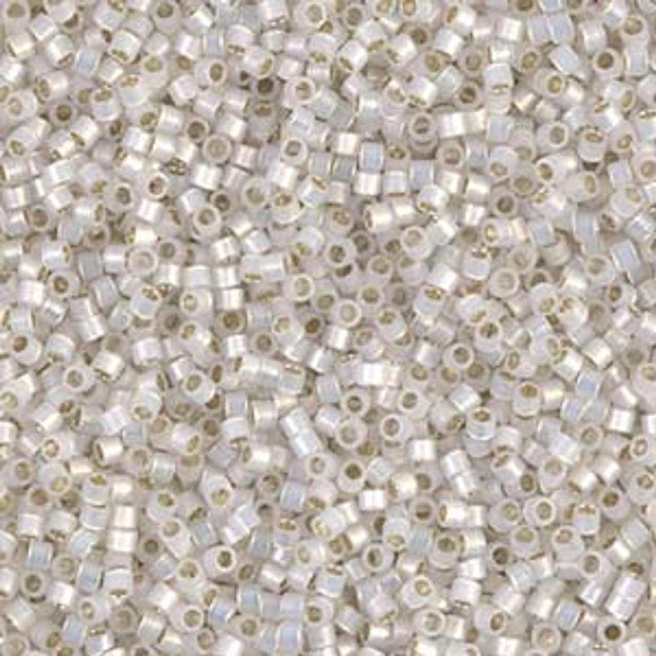 15/0 Gilt Lined White Opal Delica Beads (DBS0211) 7g