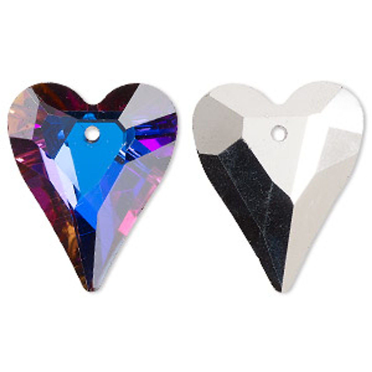 Red Swarovski Crystal Heart Dangle Earrings - Vee's Gothic & Mystic Jewelry