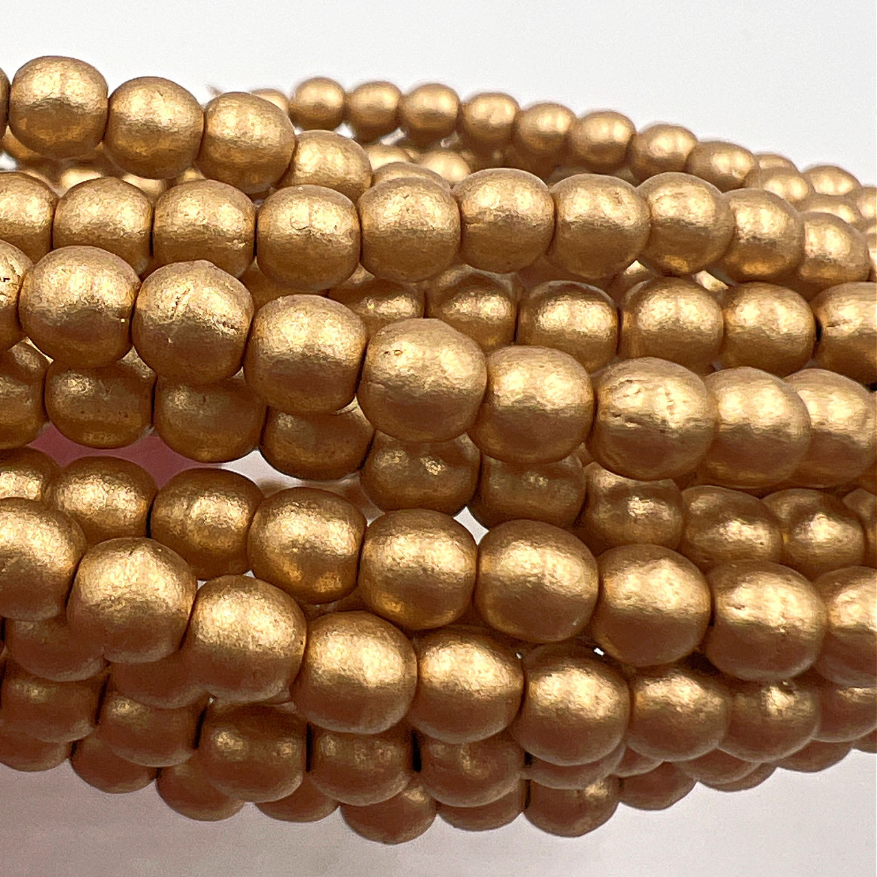 4mm Semi Matte Gold Druk Beads (50 Beads)