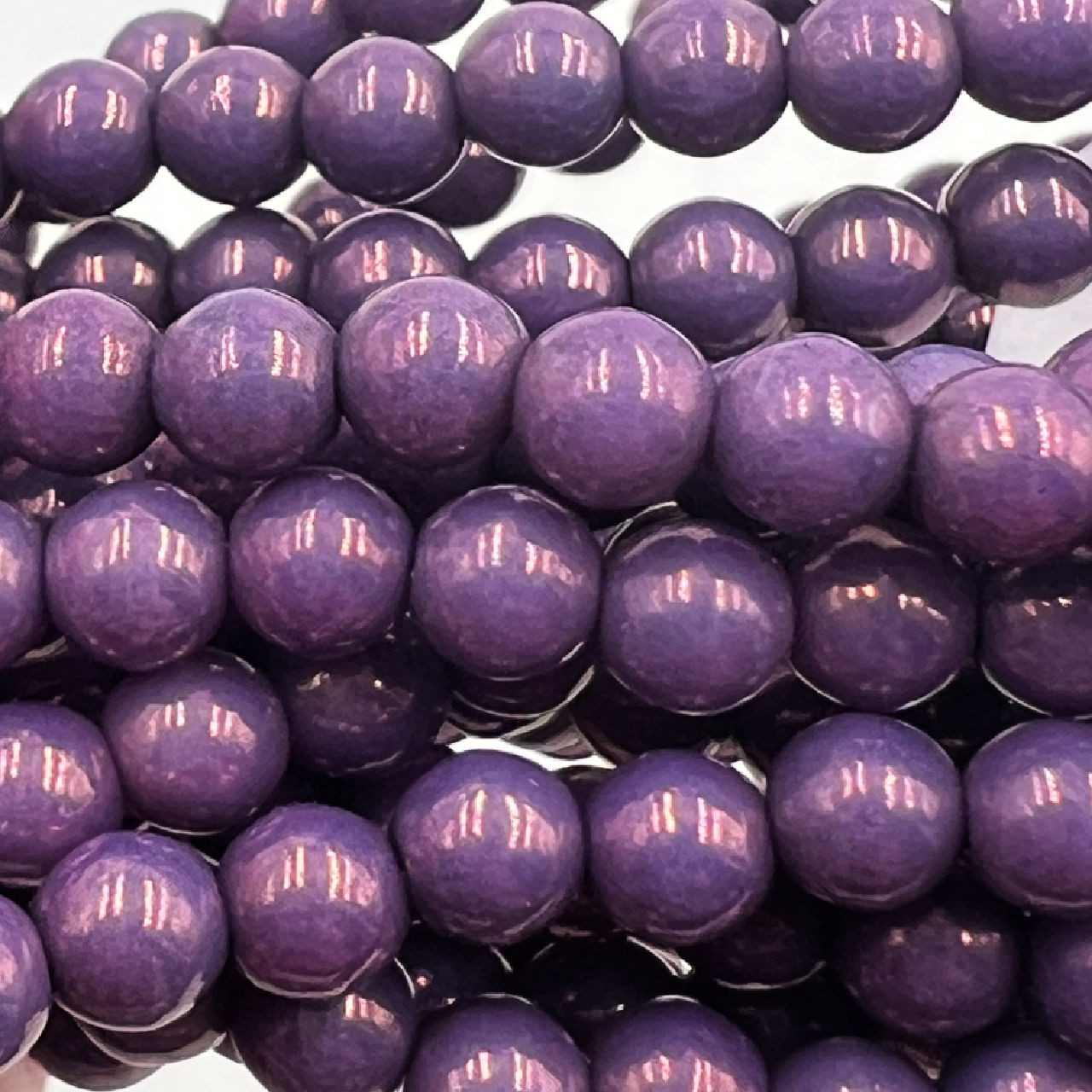 4mm Purple Pansy Druk Beads