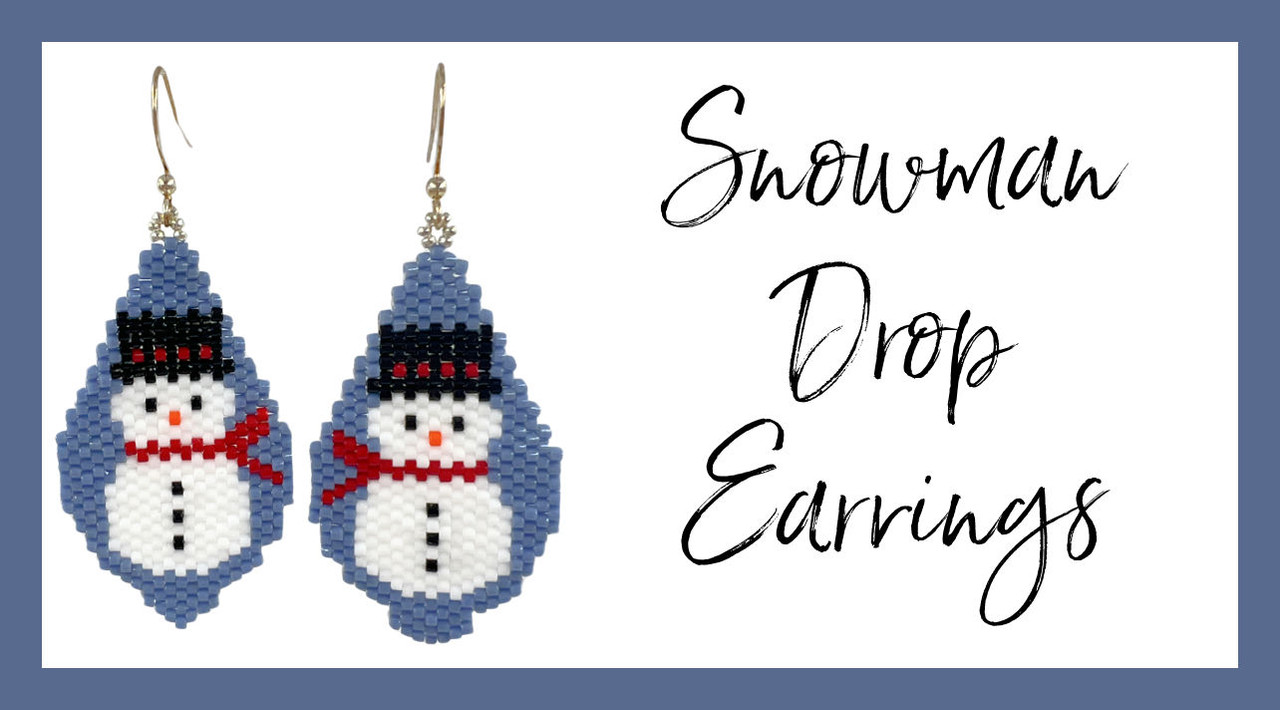 Snowman Drop Earrings Instant download pattern