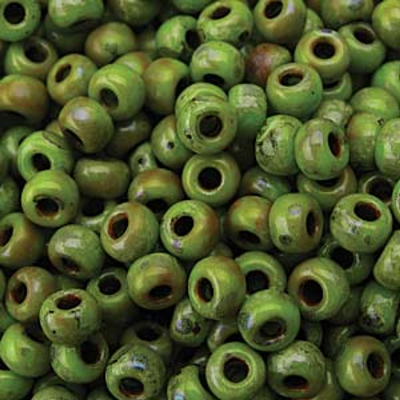 6/0 Chartreuse Picasso Miyuki Seed Beads (6-4515) 20g