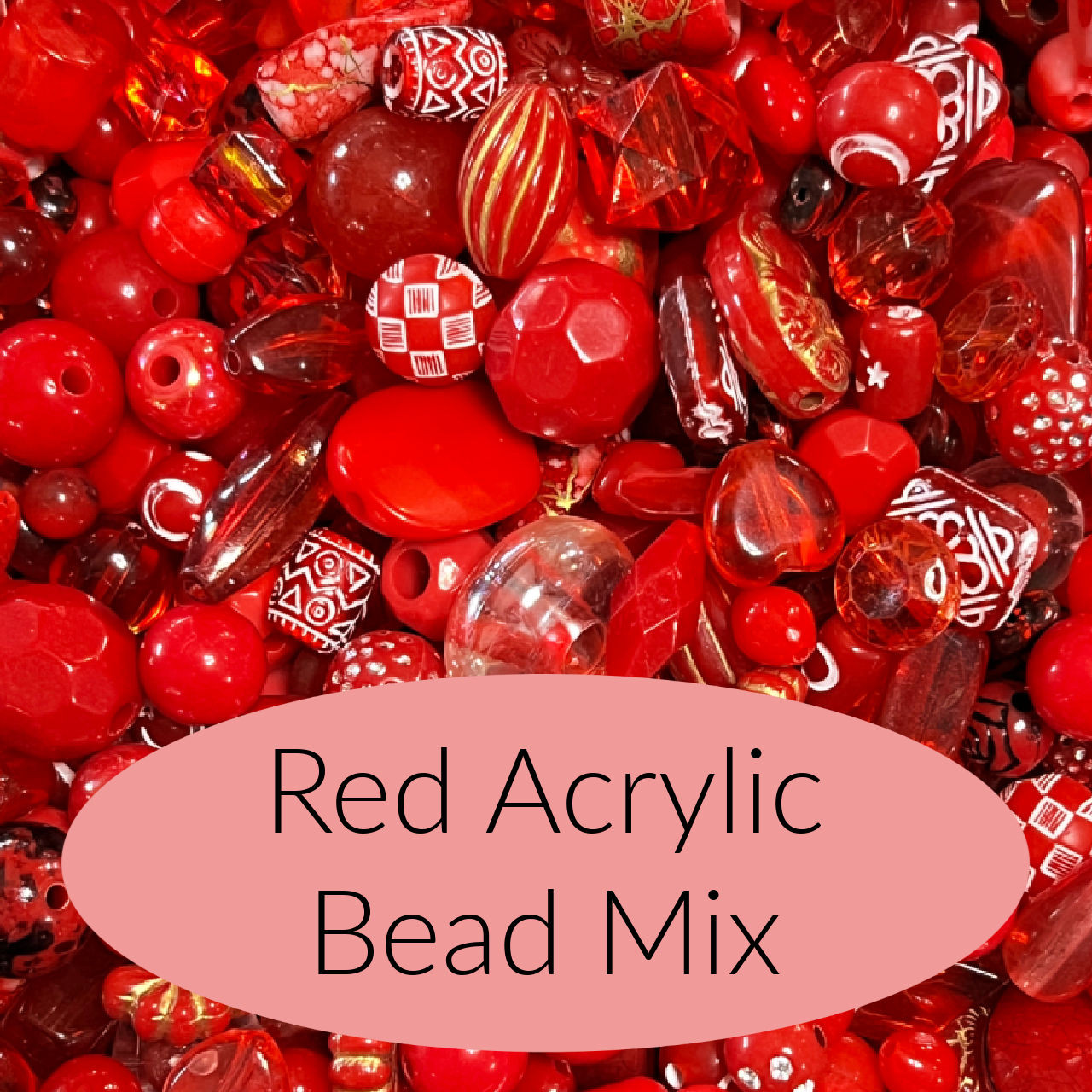 Red Acrylic Bead Mix