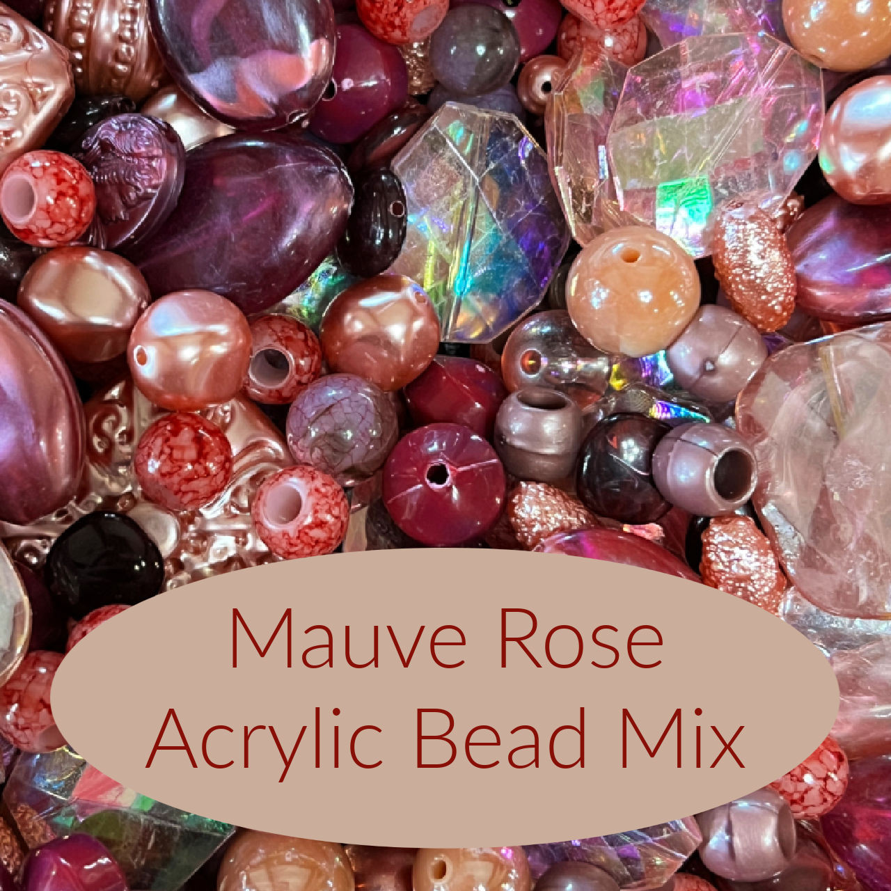 Mauve Rose Acrylic Bead Mix