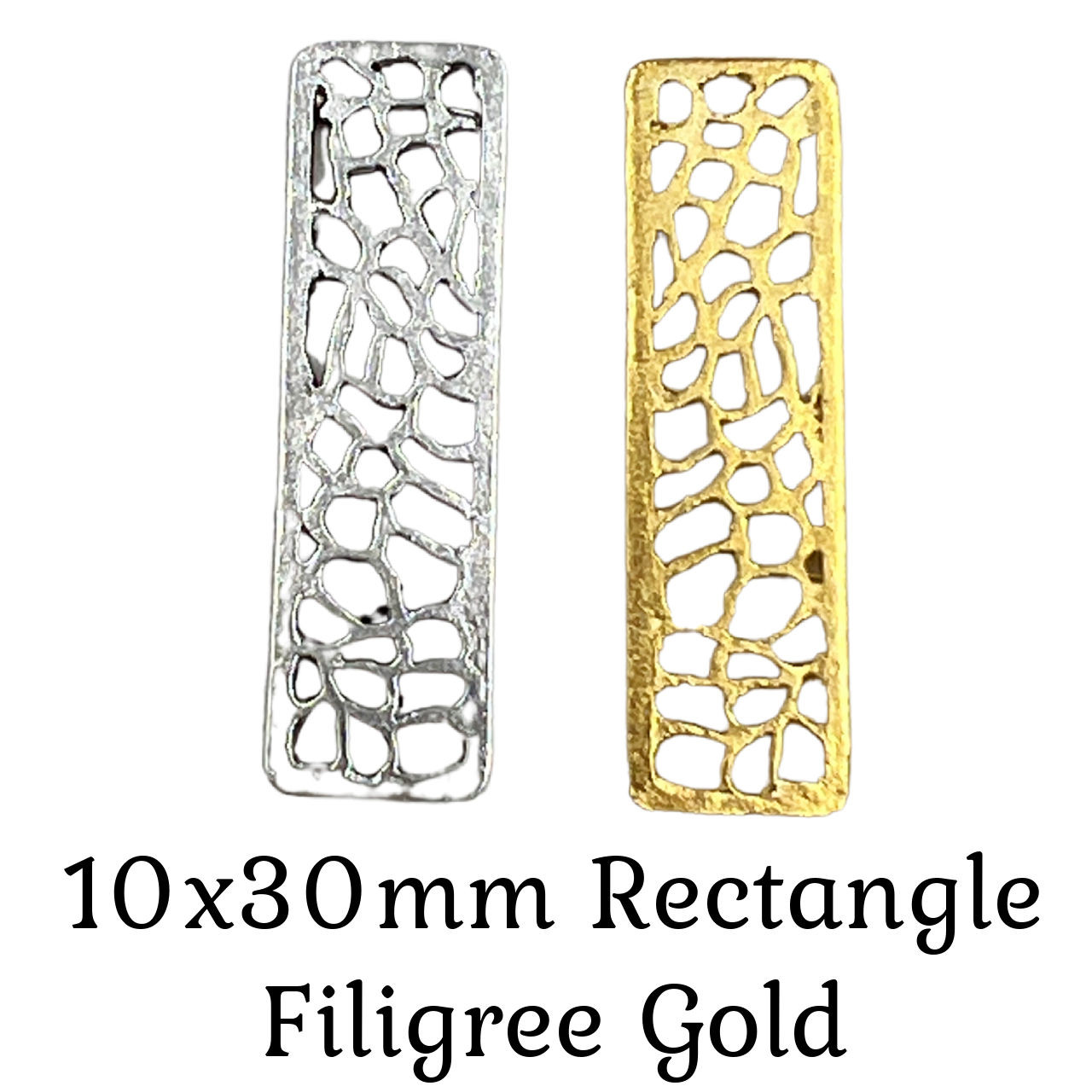 10x30mm Rectangle Filigree