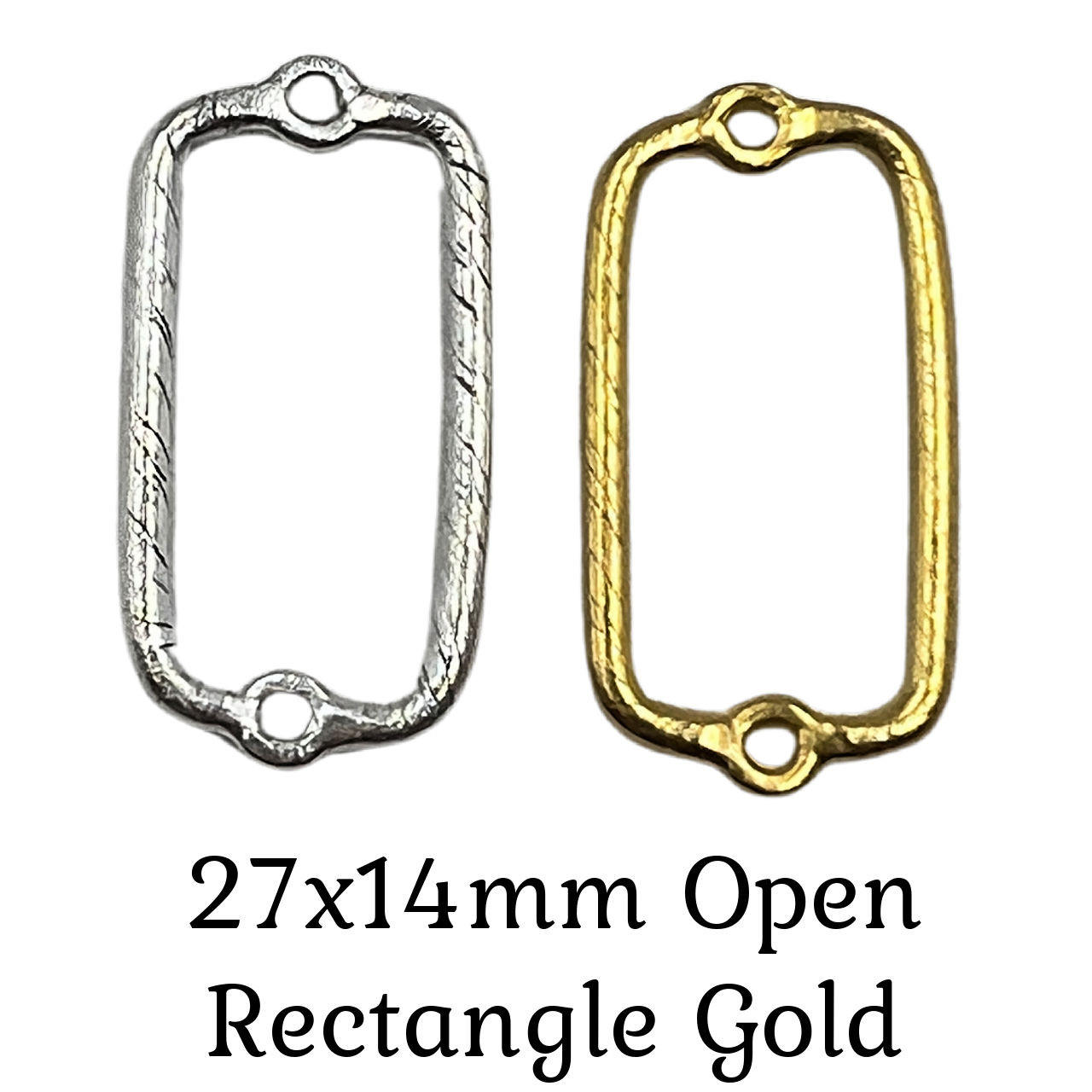 27x14mm Open Rectangle  Gold (1 Piece)