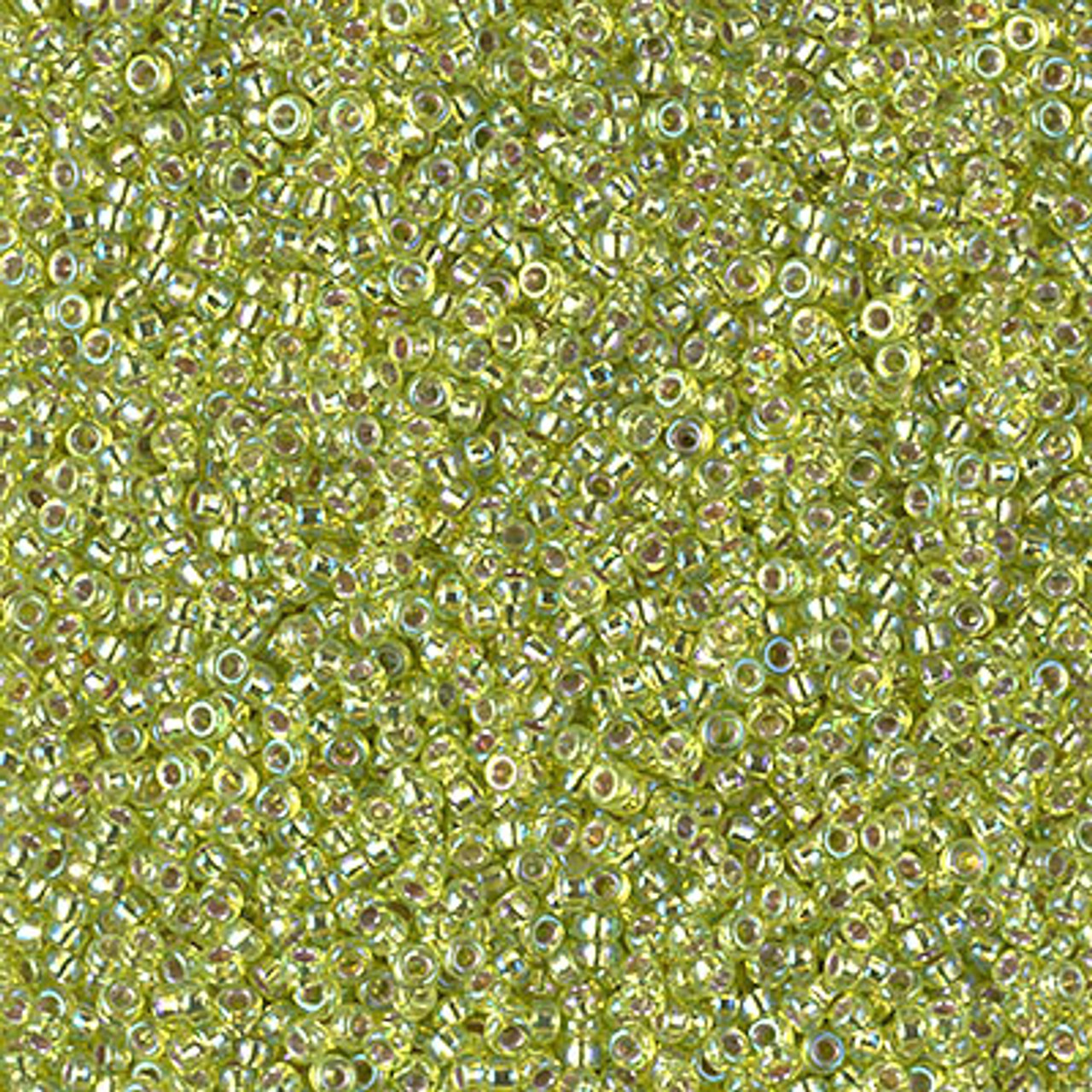 15/0 Silver Lined Chartreuse AB Miyuki Seed Beads (8g) 15-1014