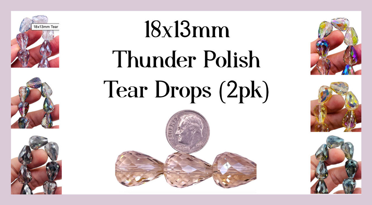 18x13mm  Crystal Teardrop (2pk)
